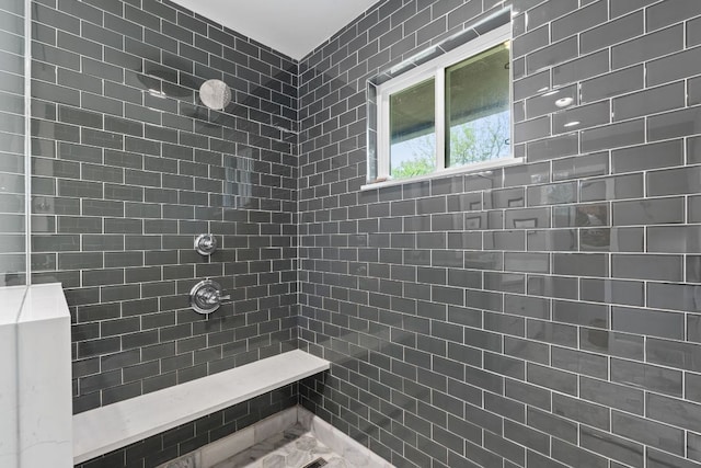 5911 W Gate Blvd, Austin, TX 78745 - bathroom with a tile shower