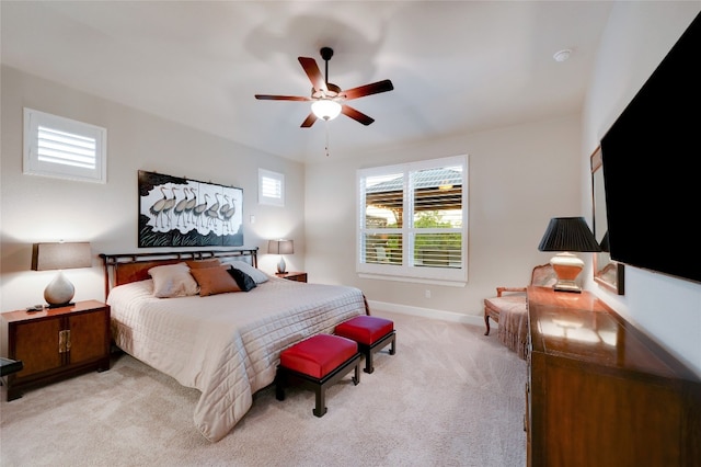 262 Singing Sumac Way, San Marcos, TX 78666 - bedroom featuring light carpet and a ceiling fan
