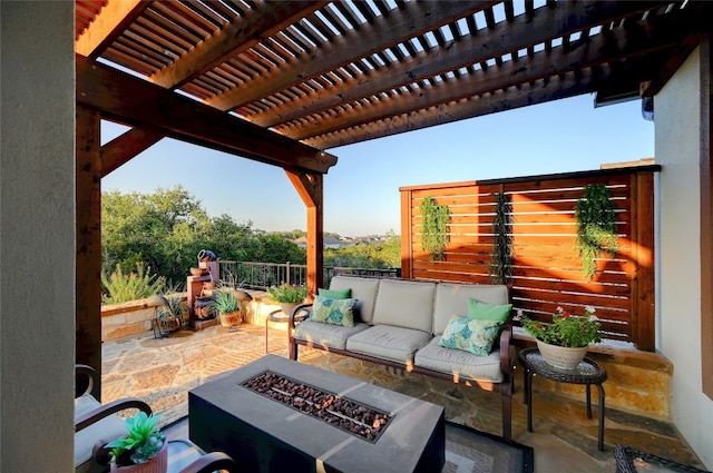 262 Singing Sumac Way, San Marcos, TX 78666 - view of patio / terrace featuring an outdoor living space with a fire pit