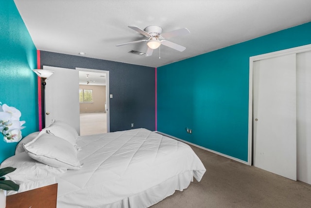 141 Sydneys Way, Buda, TX 78610 - bedroom with carpet flooring and a ceiling fan