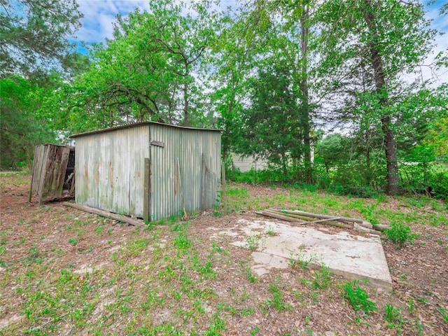 view of shed