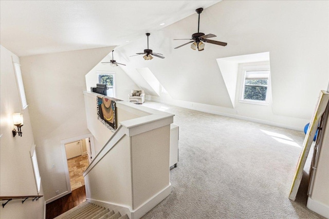 1008 W Monroe St W, Austin, TX 78704 - unfurnished bedroom with multiple windows, light colored carpet, high vaulted ceiling, baseboards, and ceiling fan