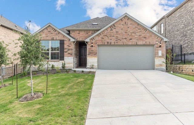 6517 Apache Plum Ln, Spicewood, TX 78669 - view of front of house with brick siding, concrete driveway, an attached garage, and roof with shingles