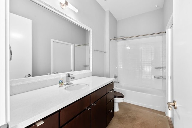 507 Sabine St Unit 505, Austin, TX 78701 - bathroom with vanity, finished concrete floors, and shower / washtub combination
