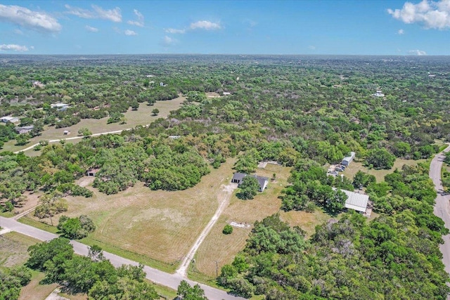aerial view with a wooded view
