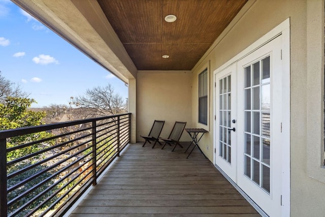 balcony with french doors