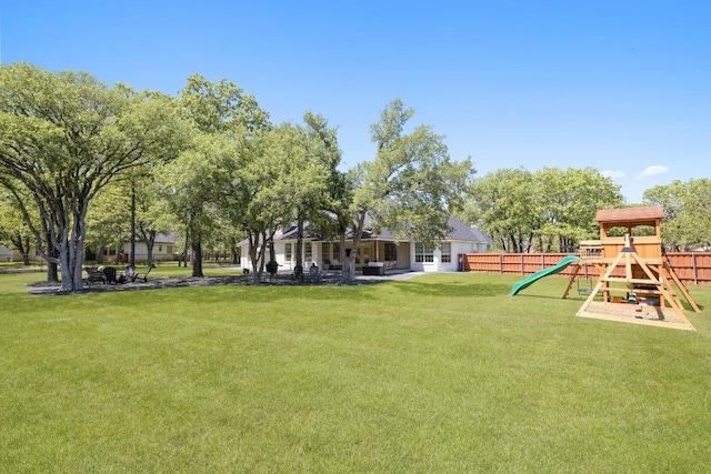 113 Oak Plaza Dr, Georgetown, TX 78628 - view of yard with playground community and fence