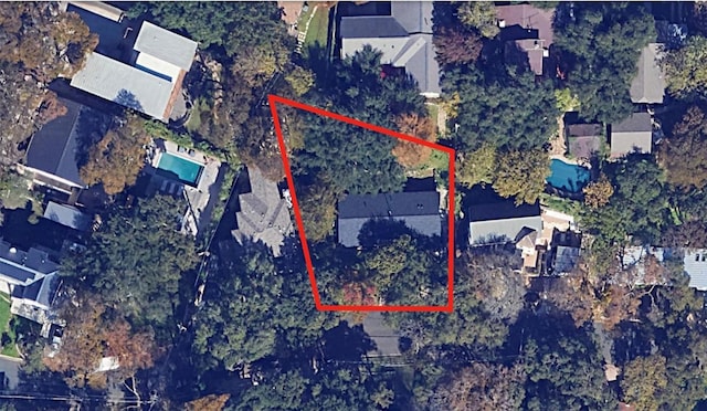 1010 Avondale Rd, Austin, TX 78704 - aerial overview of property's location with property parcel outlined