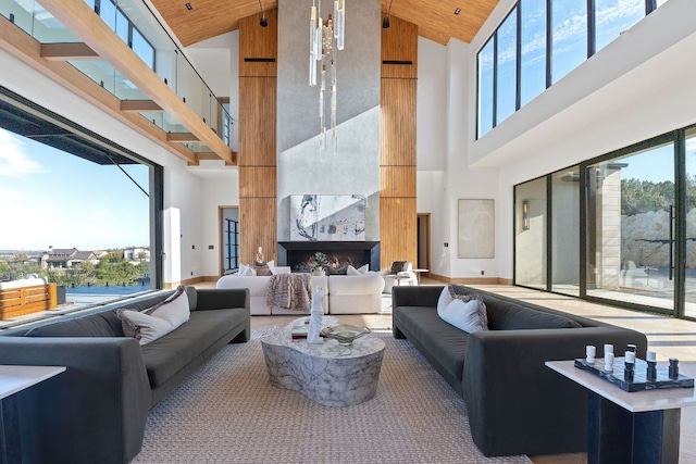 4816 Pecan Chase, Austin, TX 78738 - common area with high vaulted ceiling and wooden ceiling