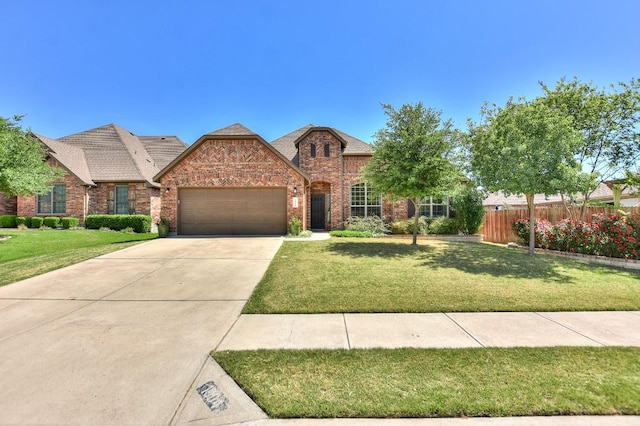 1904 Cactus Mound Dr, Leander, TX 78641 - view of front of home featuring an attached garage, brick siding, concrete driveway, and roof with shingles