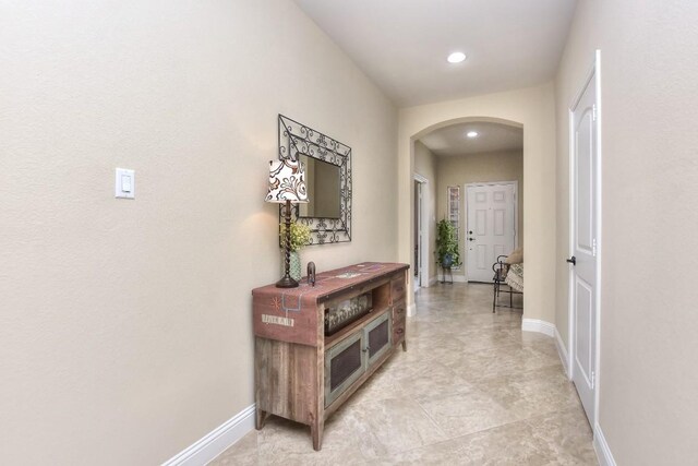 1904 Cactus Mound Dr, Leander, TX 78641 - corridor featuring arched walkways and recessed lighting