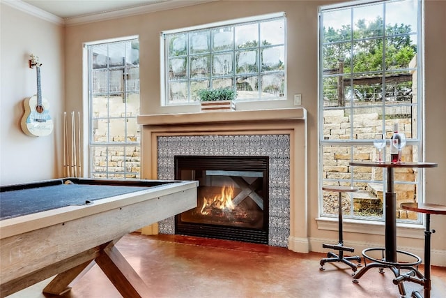 21735 Sierra Trl, Lago Vista, TX 78645 - detailed view of a tile fireplace and crown molding