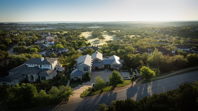 bird's eye view with a residential view