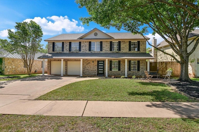 7809 Taranto Dr, Austin, TX 78729 - view of front of property featuring an attached garage, concrete driveway, and brick siding