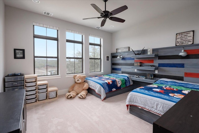 821 S Angel Light Dr, Spicewood, TX 78669 - carpeted bedroom featuring recessed lighting, a ceiling fan, and baseboards
