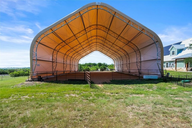 exterior space with a covered structure
