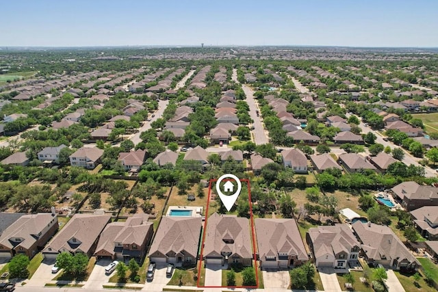 bird's eye view featuring a residential view