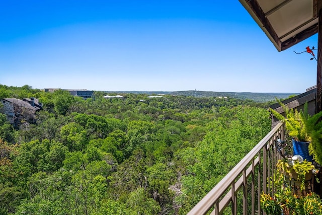 8200 Neely Dr Unit 217, Austin, TX 78759 - balcony featuring a forest view