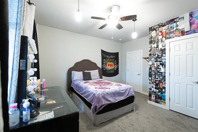 171 Milagros Dr, Cedar Creek, TX 78612 - carpeted bedroom with ceiling fan