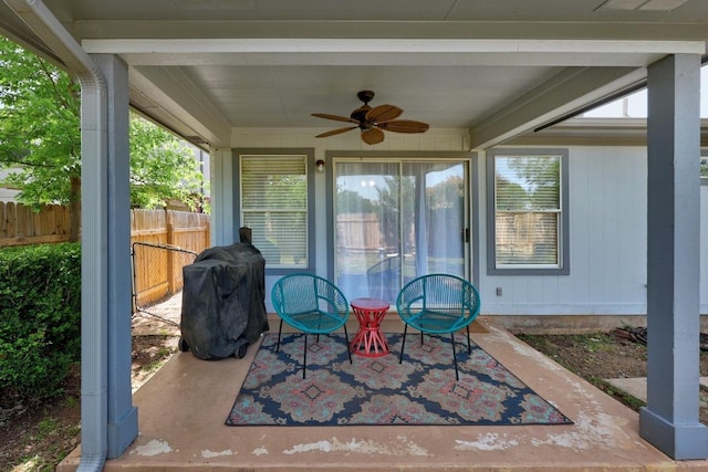 1713 Lloydminister Way, Cedar Park, TX 78613 - view of patio / terrace featuring ceiling fan and a grill
