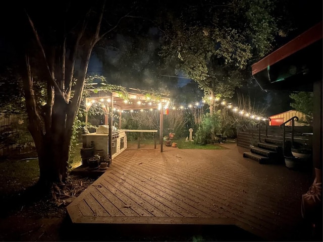 822 Hermitage Dr, Austin, TX 78753 - view of deck at night