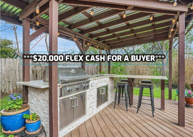 822 Hermitage Dr, Austin, TX 78753 - wooden terrace with area for grilling
