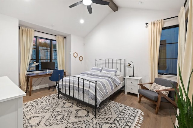 308 Rustling Wake Cv, Lakeway, TX 78738 - bedroom with wood finished floors, an office area, recessed lighting, and a ceiling fan