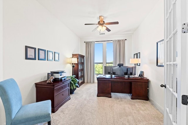 16216 Zagros Way, Austin, TX 78738 - home office featuring carpet and a ceiling fan