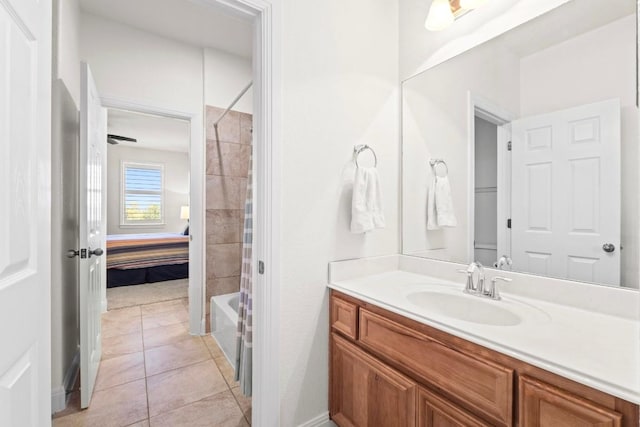 16216 Zagros Way, Austin, TX 78738 - full bath with vanity, shower / bath combination, and tile patterned flooring
