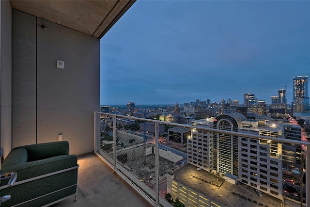 313 W 17th St Unit 2406, Austin, TX 78701 - balcony at twilight with a view of city lights