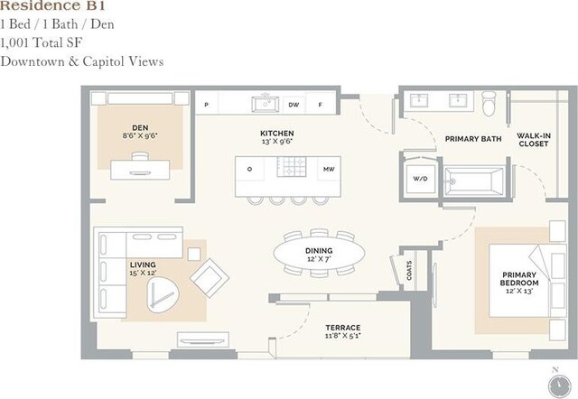 313 W 17th St Unit 2406, Austin, TX 78701 - floor plan