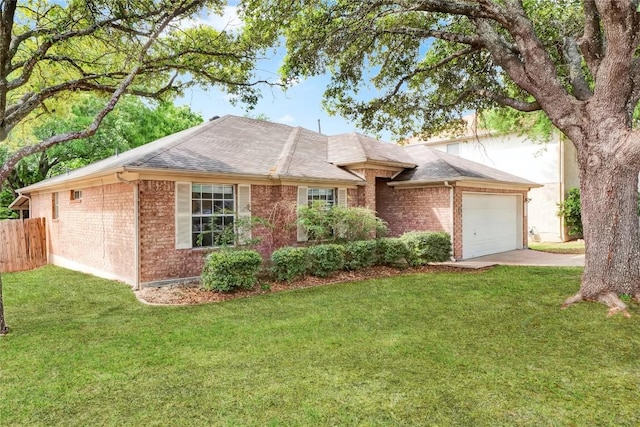 1415 Quicksilver Cir, Round Rock, TX 78665 - single story home with brick siding, a garage, concrete driveway, and roof with shingles
