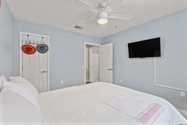12616 Sky Harbor Dr, Del Valle, TX 78617 - bedroom with a ceiling fan and visible vents