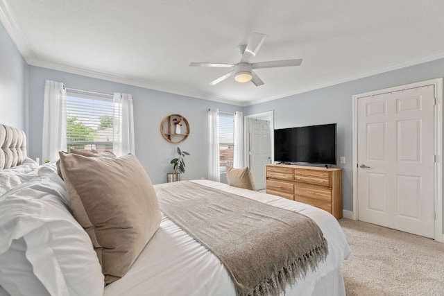12616 Sky Harbor Dr, Del Valle, TX 78617 - bedroom with ornamental molding, light colored carpet, and multiple windows