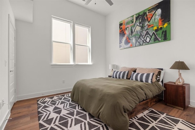 5368 Agatha Cir, Austin, TX 78724 - bedroom with wood finished floors, baseboards, and ceiling fan