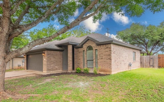 208 Bastian Ln, Georgetown, TX 78626 - ranch-style house featuring brick siding, a garage, concrete driveway, and a shingled roof