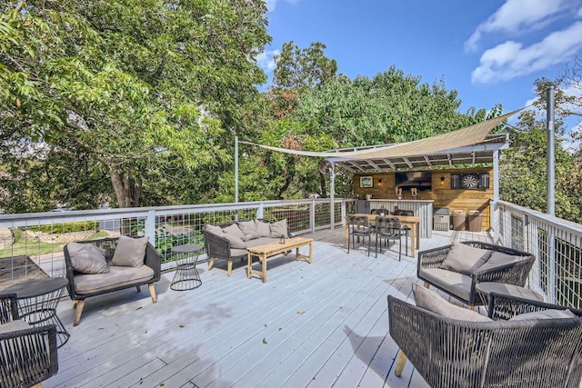 2102 E Martin Luther King Jr Blvd, Austin, TX 78702 - wooden deck with outdoor lounge area