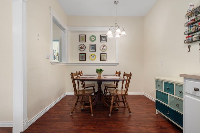 1503 Hart St, Georgetown, TX 78626 - dining area with dark wood-style floors and a chandelier