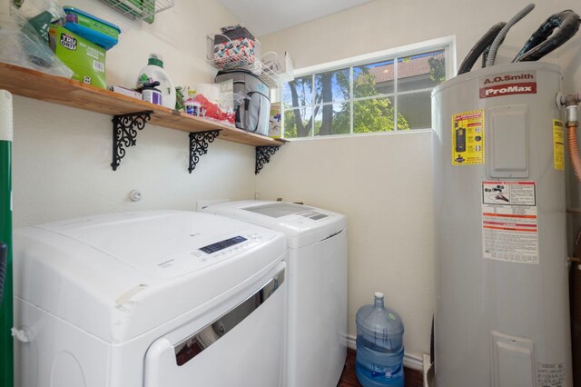 1503 Hart St, Georgetown, TX 78626 - laundry room with electric water heater and washer and dryer