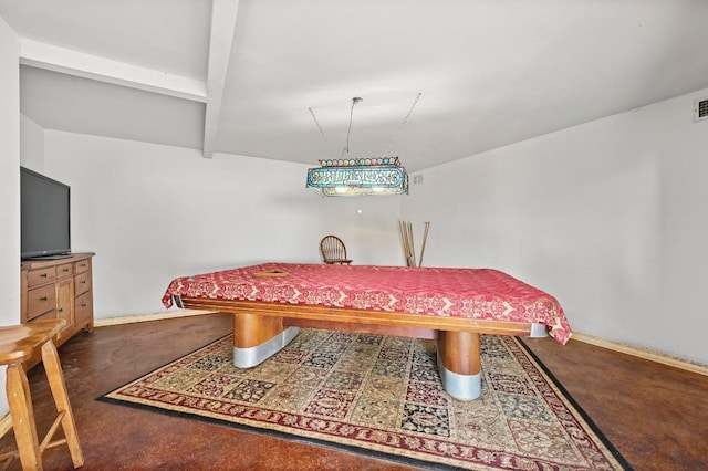 3225 Eisenhower Ave, Lago Vista, TX 78645 - dining room with beam ceiling and finished concrete floors