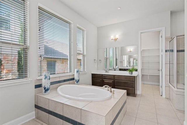 3912 Logan Ridge Dr, Cedar Park, TX 78613 - full bathroom featuring tile patterned flooring, a stall shower, and a bath