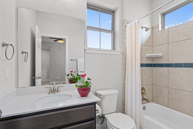 3912 Logan Ridge Dr, Cedar Park, TX 78613 - full bathroom featuring vanity, shower / bath combo with shower curtain, and toilet