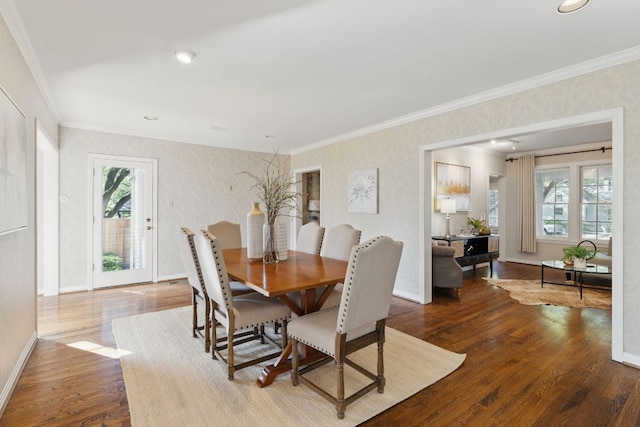 1006 Gaston Ave, Austin, TX 78703 - dining room featuring wood finished floors, plenty of natural light, and crown molding