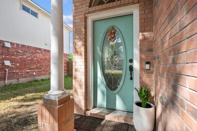 3116 Port Anne Way, Leander, TX 78641 - doorway to property with brick siding