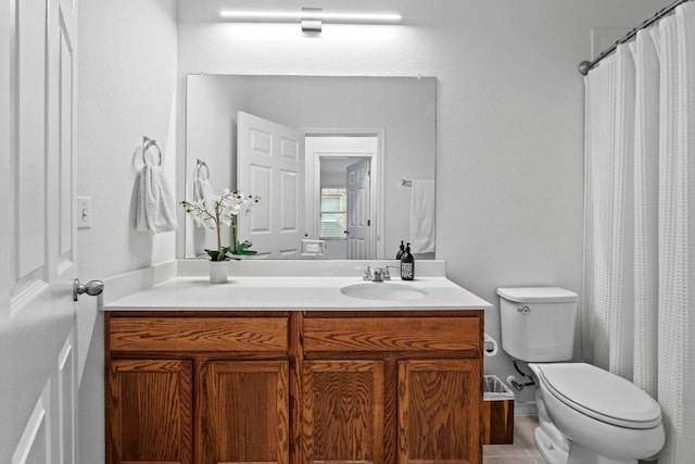 11928 Arran St, Austin, TX 78754 - bathroom featuring curtained shower, vanity, and toilet