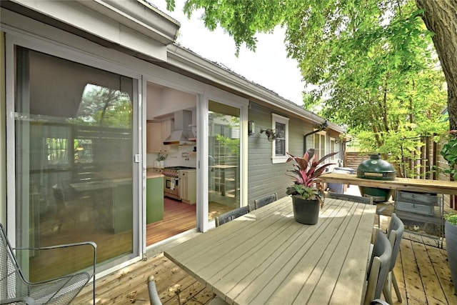 deck with area for grilling