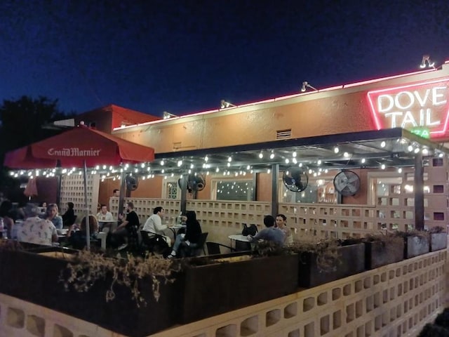 view of property at night