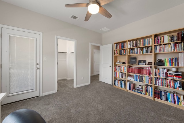 1921 Winston Way, Leander, TX 78641 - living area with carpet and ceiling fan
