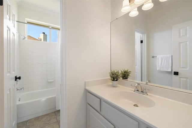 12400 Fairfax Ridge Pl, Austin, TX 78738 - full bath featuring vanity, shower / bath combination, and tile patterned flooring
