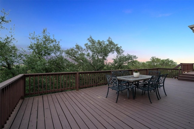 deck featuring outdoor dining space